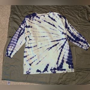 Light blue and purple tie dye sweatshirt